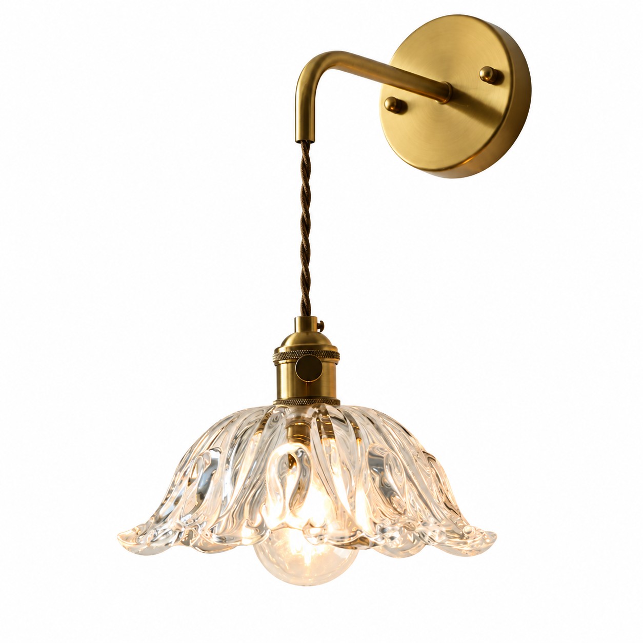 Small Clear Snowflake Cord Wall Lamp