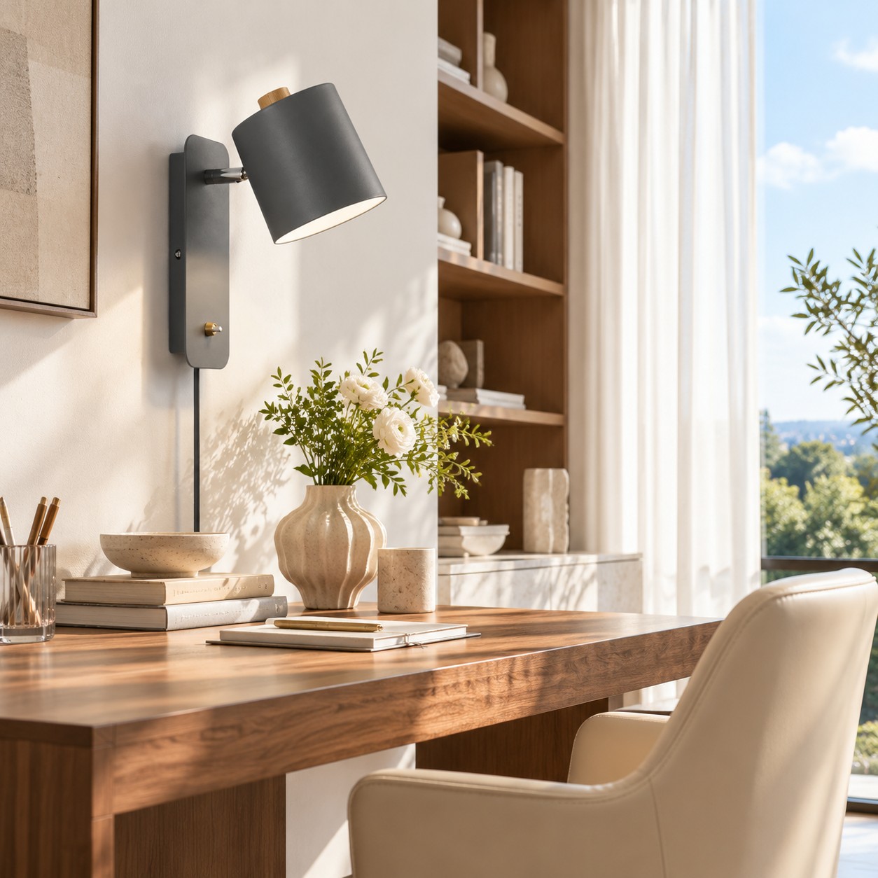 Flexible, drehbare Zylinder-Steckdosen-Wandleuchte