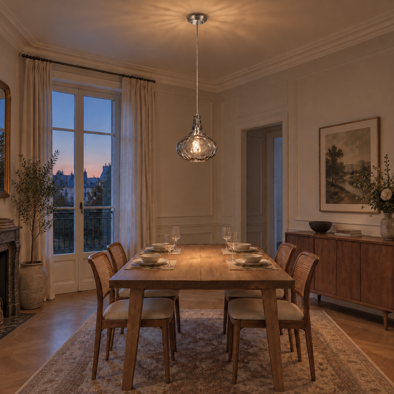 Smoked glass dining room