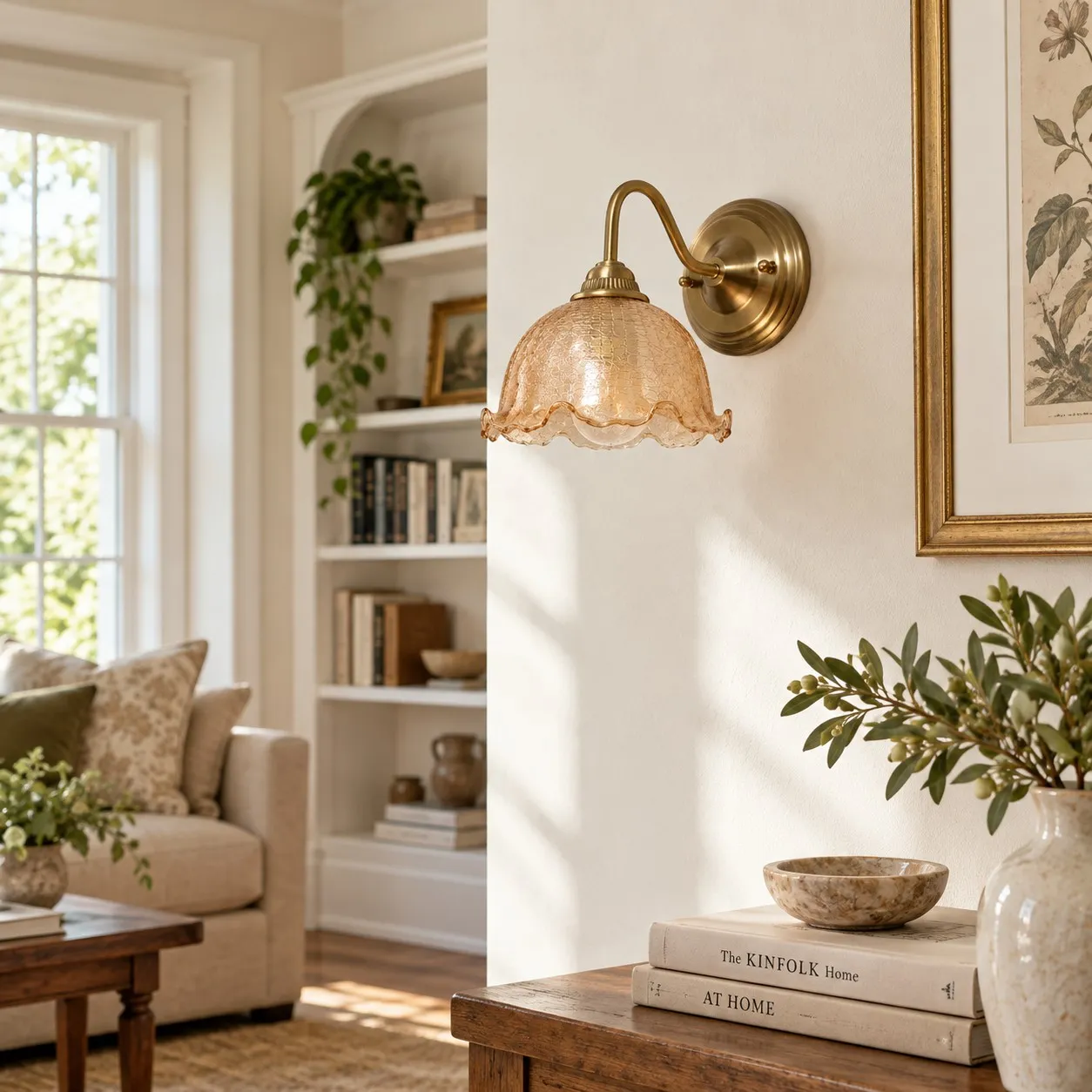Vintage Ice-Crack Flower Glass Wall Lamp
