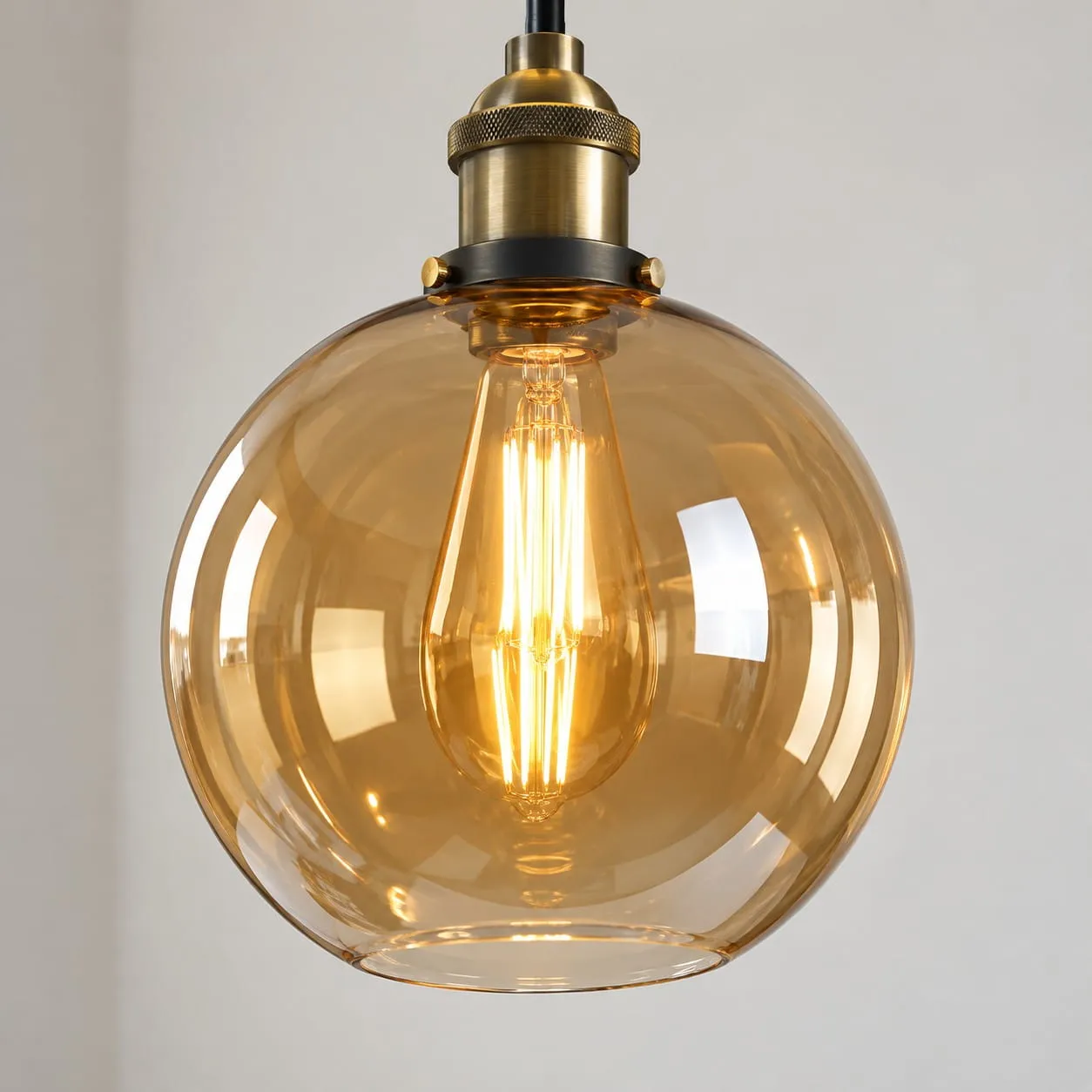 Lampadario a sospensione industriale in vetro