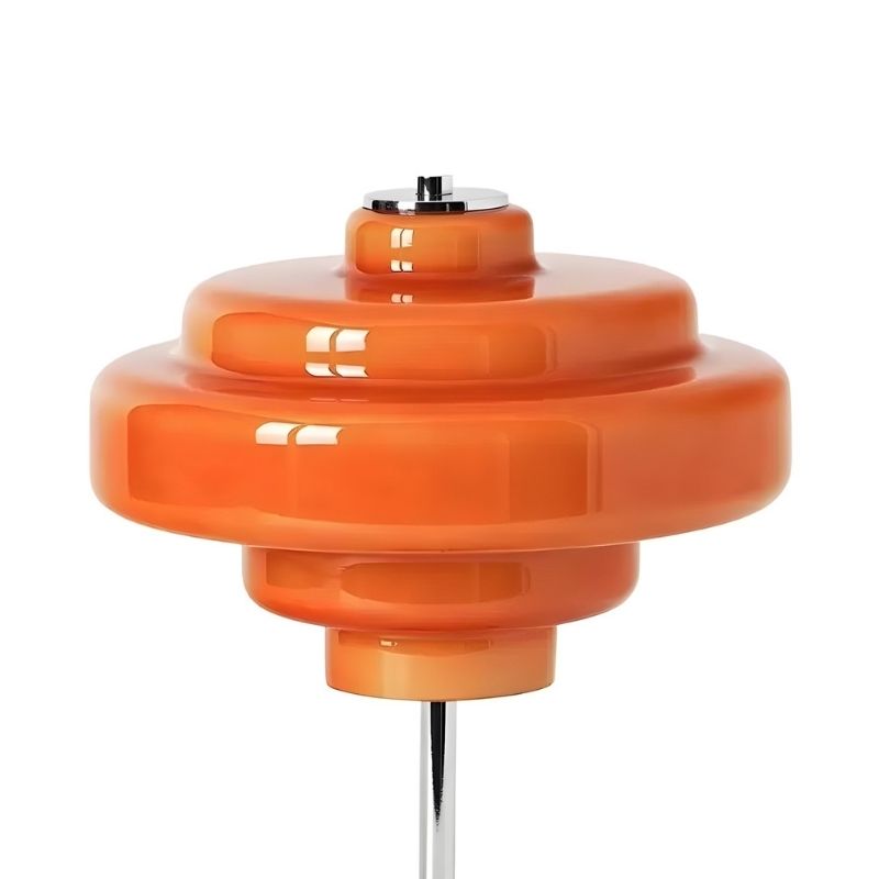 Détail de l'abat-jour à étages en verre orange Koloro pour lampe de table