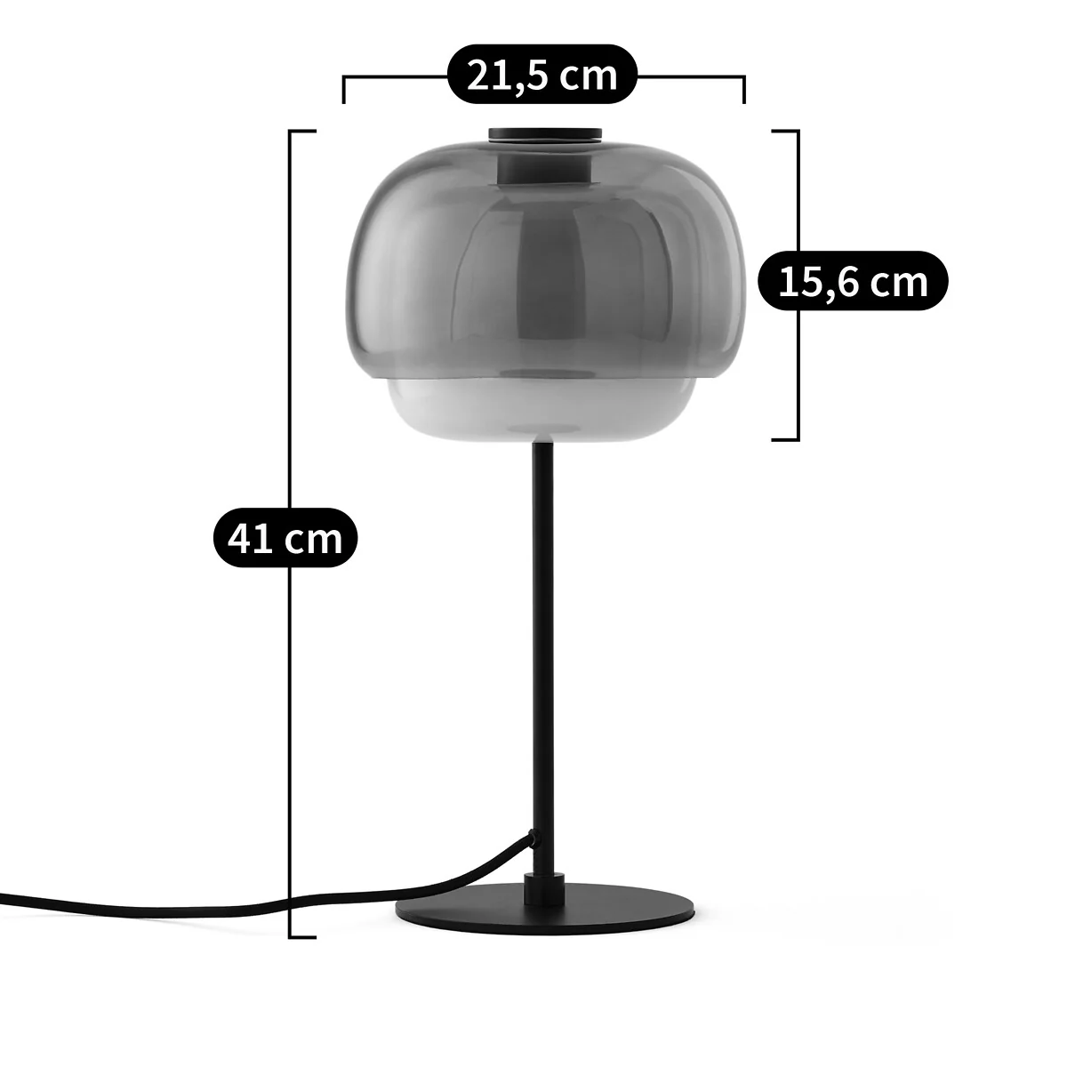 Diagramme des dimensions de Périclès : Diamètre 21,5 cm x Hauteur 41 cm