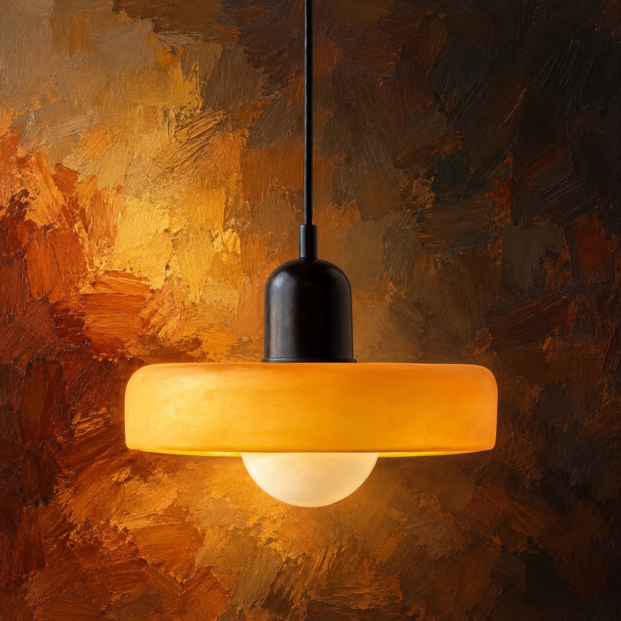 Suspension en verre Morandi Disc Orb pour salle &agrave; manger et salon
