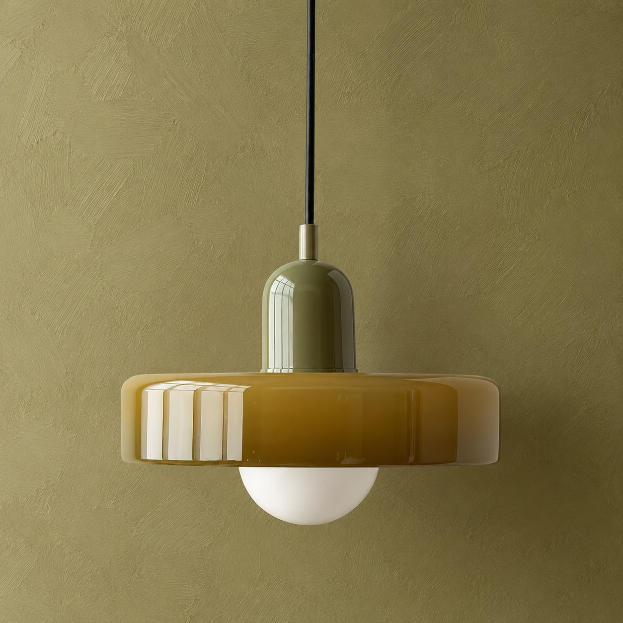 Suspension en verre Morandi Disc Orb pour salle &agrave; manger et salon