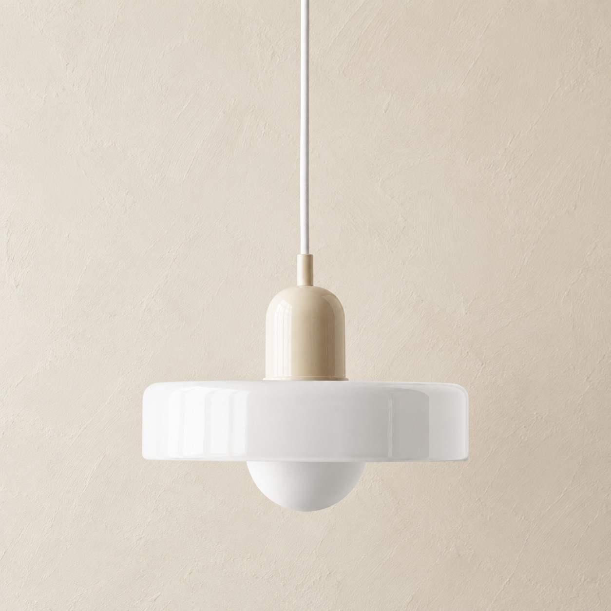 Suspension en verre Morandi Disc Orb pour salle &agrave; manger et salon