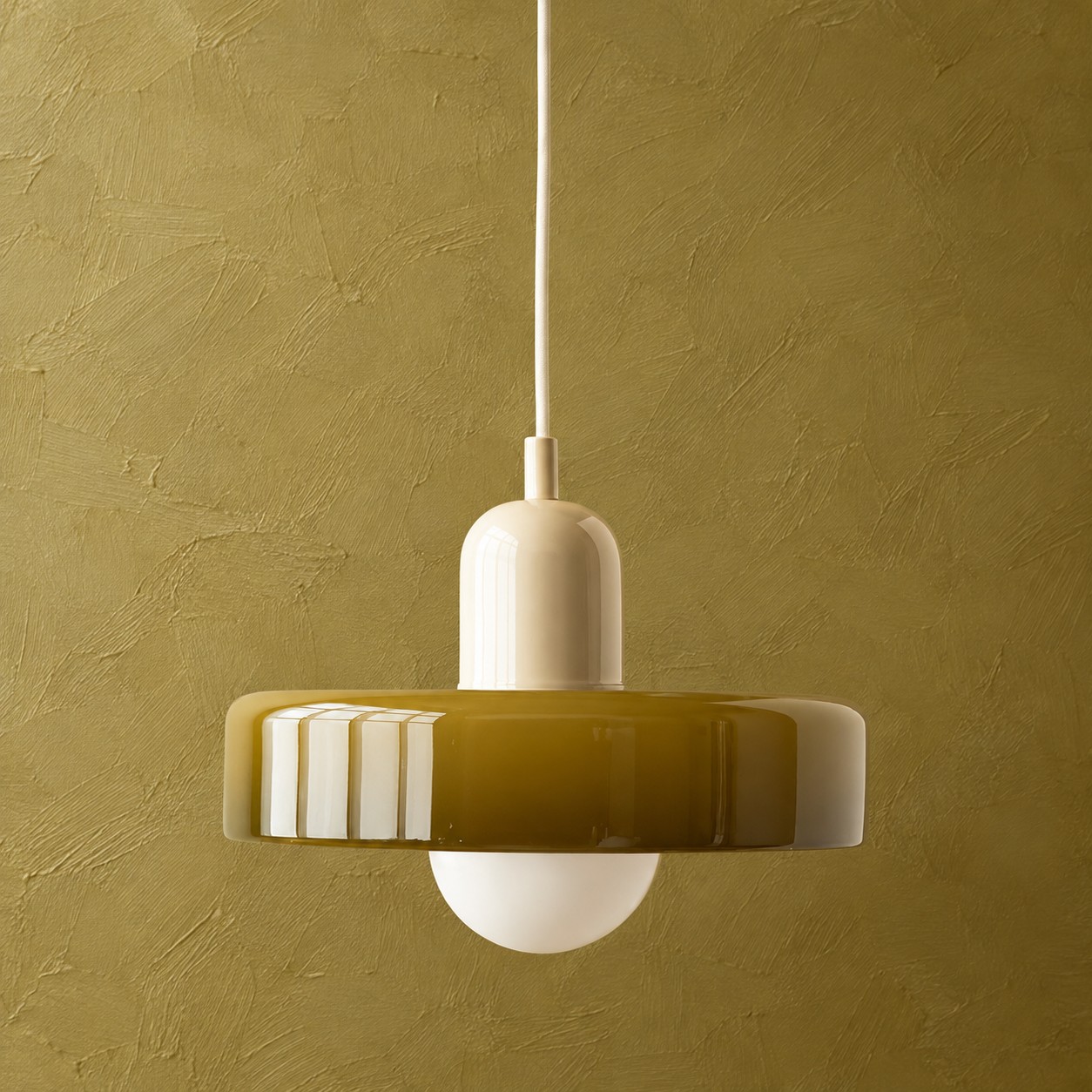 Suspension en verre Morandi Disc Orb pour salle &agrave; manger et salon